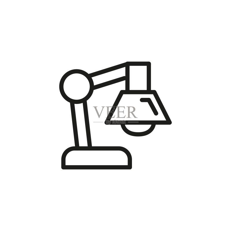 简约台灯线条图标图标素材