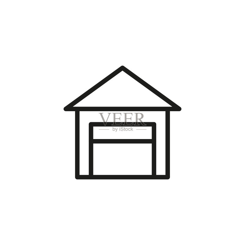 简单的仓库线条图标图标素材