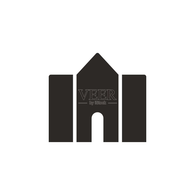 UI概念的学院建筑矢量图标插图图标素材