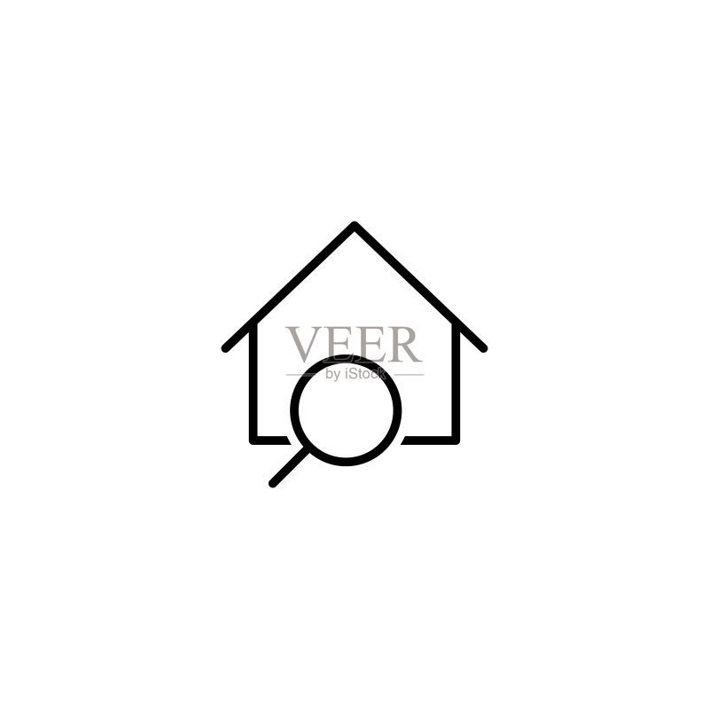 房屋搜索图标矢量图图标素材