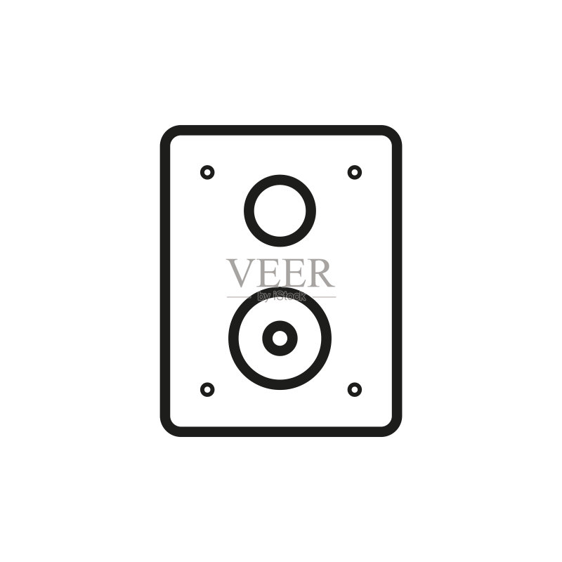 简约扬声器线性图标图标素材