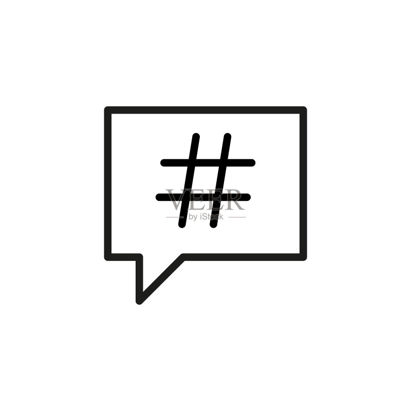 简单的hashtag线条图标图标素材