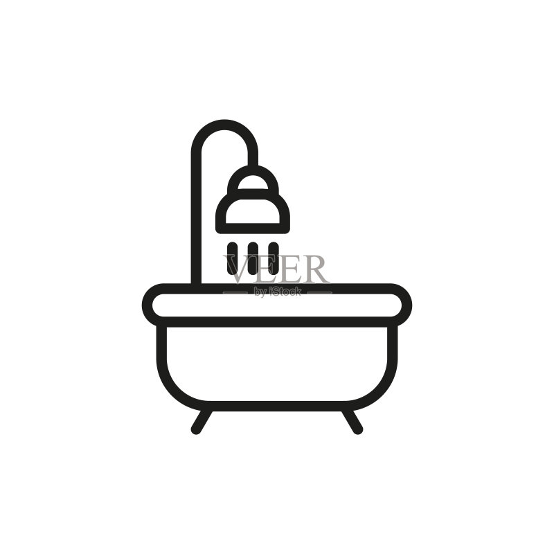 简约沐浴线条图标图标素材