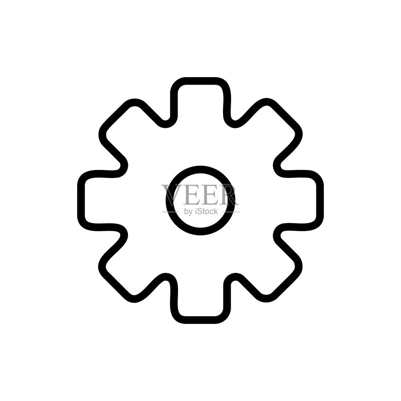 简约齿轮线条图标图标素材