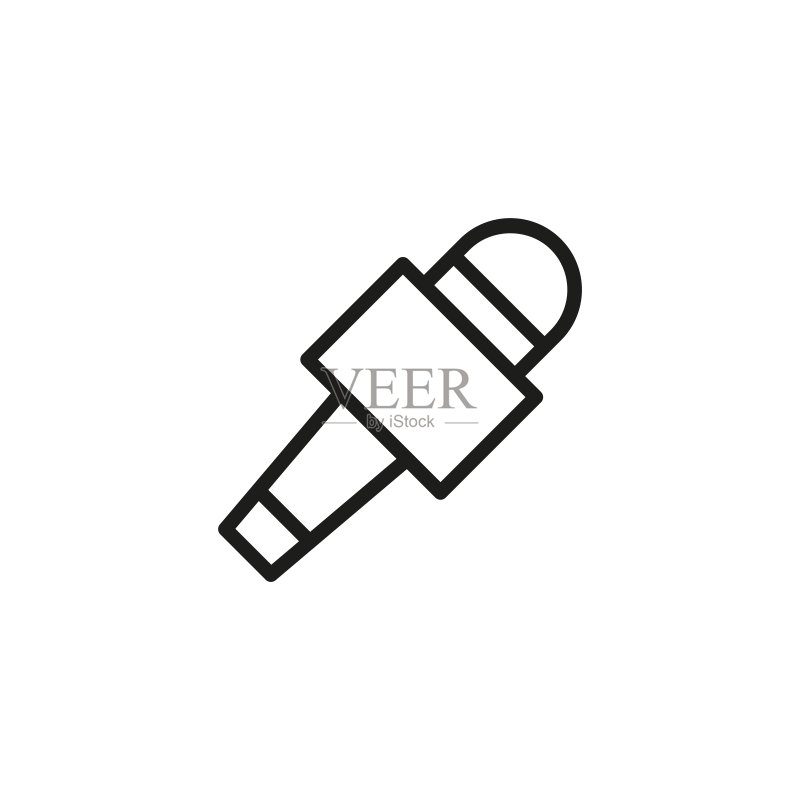 简约麦克风线条图标图标素材