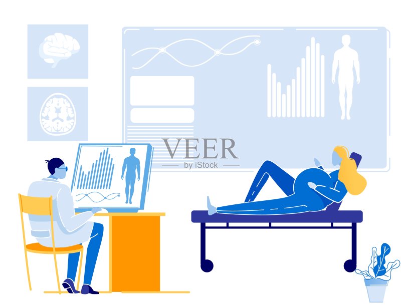 正在做妇产科检查的孕妇正版插画素材