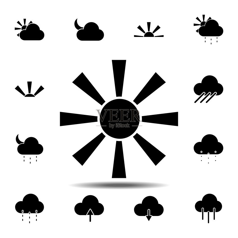 太阳图标:用于UI和UX的矢量天气符号,网站或移动应用图标素材