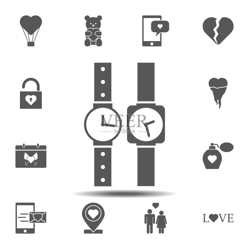 情侣图标:UI/UX情人节矢量元素图标素材