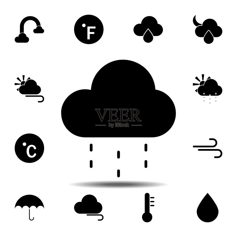 雨云图标:UI和UX的天气矢量图图标素材