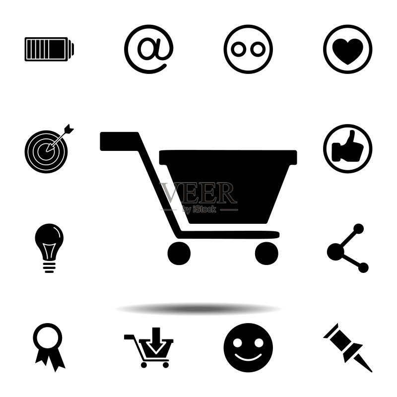 UI UX极简购物车矢量图标图标素材