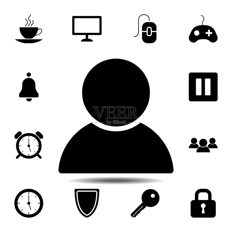 用户、客户图标:网页UI和UX的简约标志元素,适用于网站或移动应用图标素材