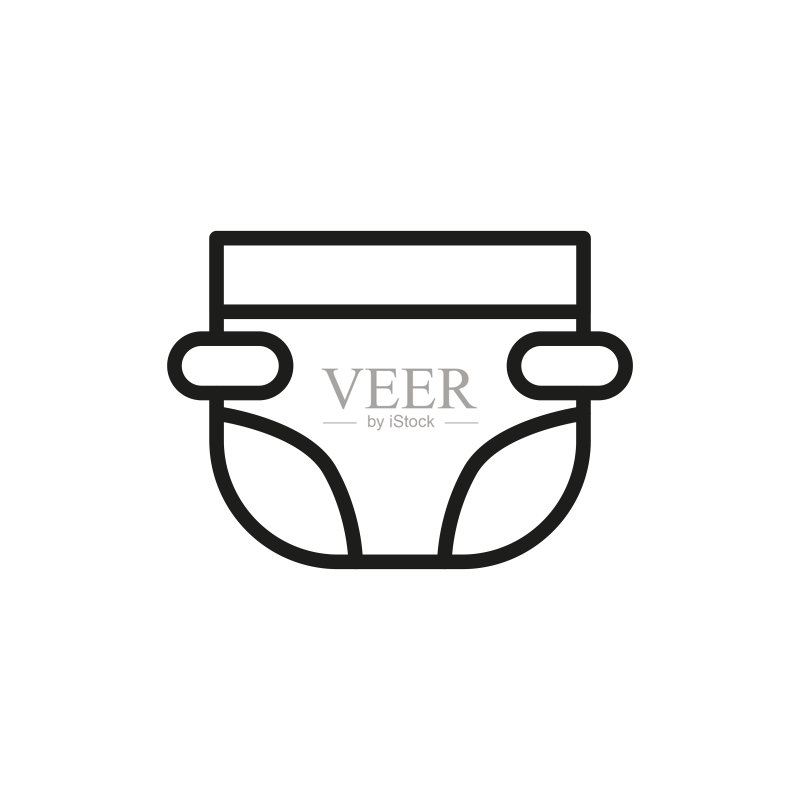 简易尿布线条图标图标素材