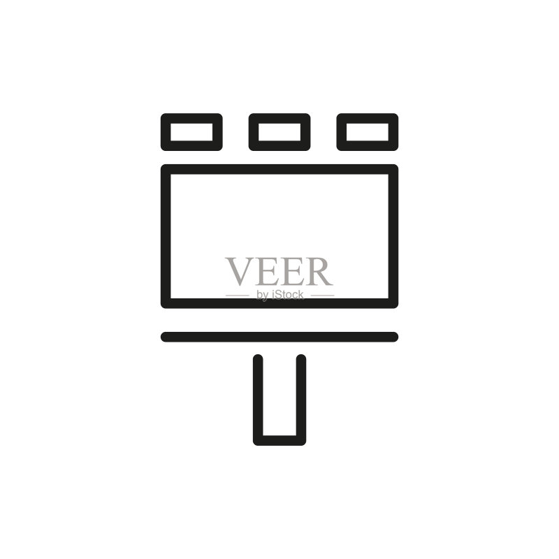 简约广告牌线条图标图标素材