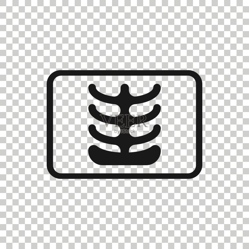 扁平风格的X光图标。白色背景上的放射学矢量图。医疗扫描商业概念。图标素材