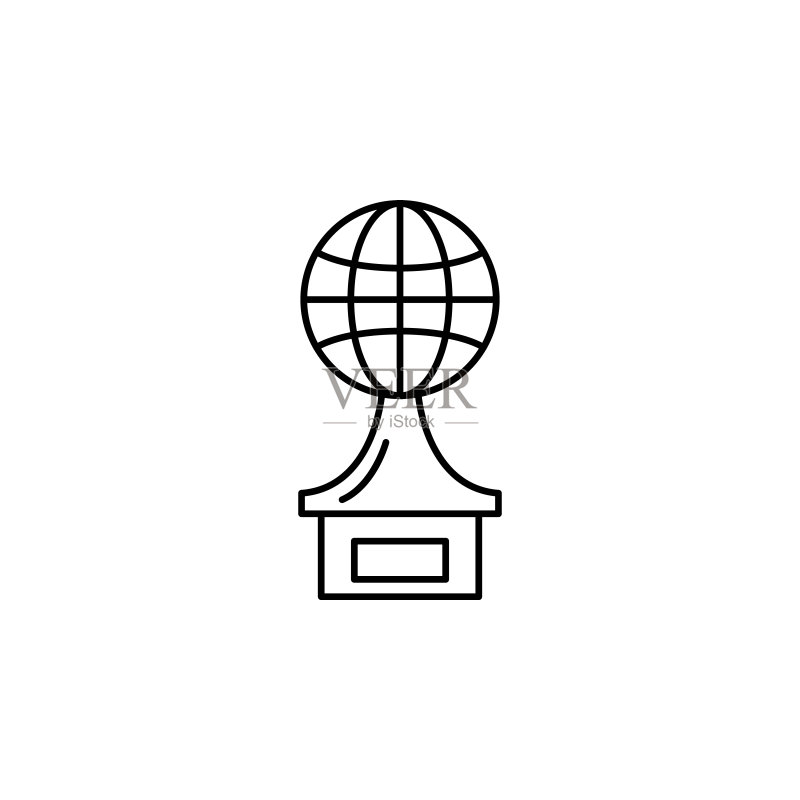 奖杯奖品图标:UI和UX网站或移动应用简约矢量轮廓图标素材