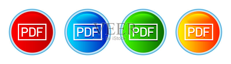 PDF图标,玻璃圆形按钮图标素材