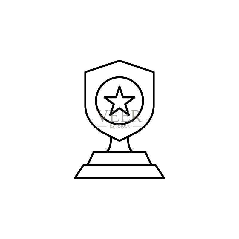 星形奖图标,适用于UI和UX的细线条矢量图,网站或移动应用图标素材