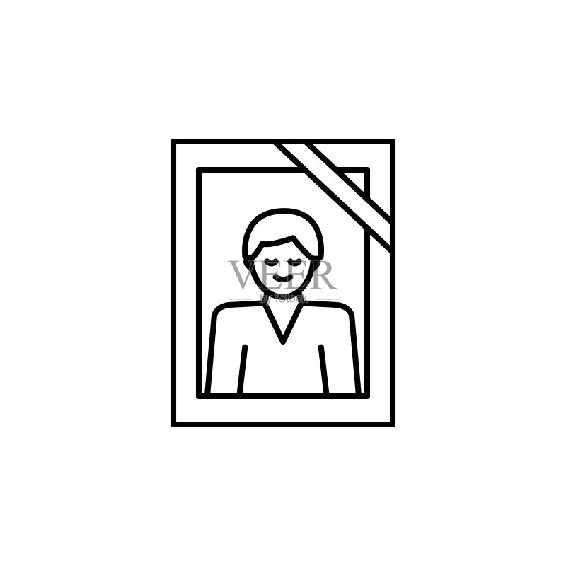 白色背景上的图片线条插图图标图标素材