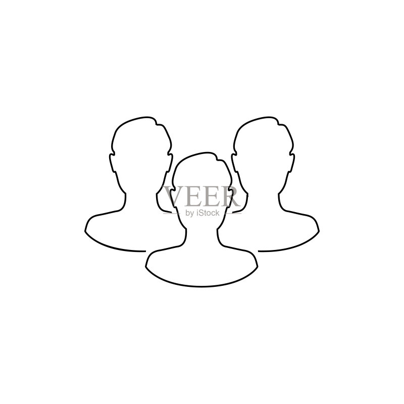 用户线性图标矢量,人物符号矢量图标素材