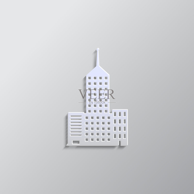 纸质风格建筑图标矢量素材图标素材