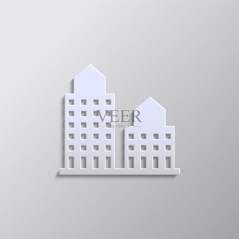 纸质风格建筑图标矢量素材图标素材