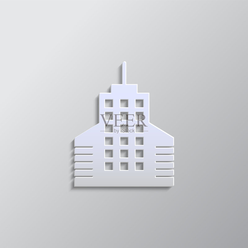 纸质风格建筑图标矢量素材图标素材