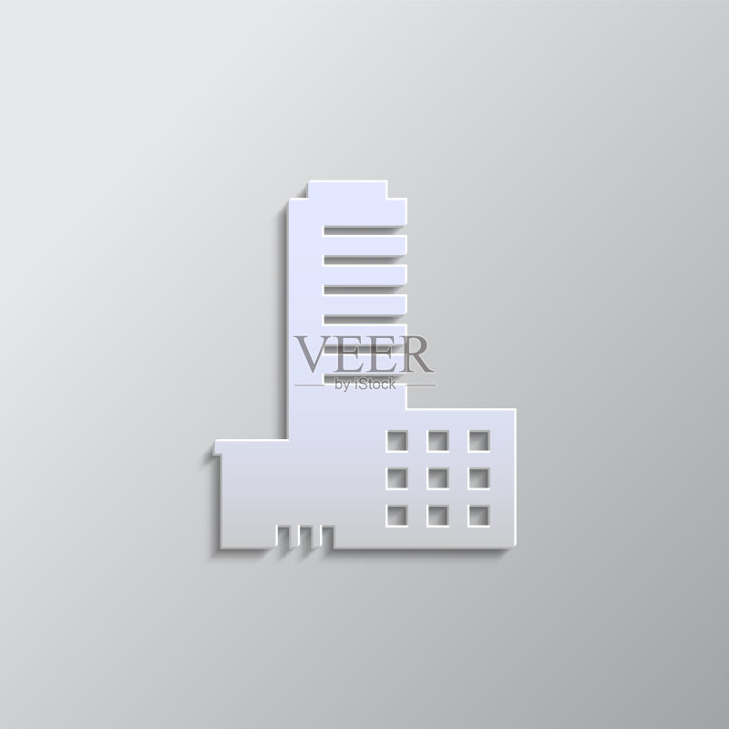 纸质风格建筑图标矢量素材图标素材