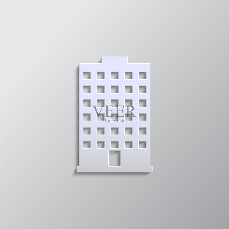 纸质风格建筑图标矢量素材图标素材