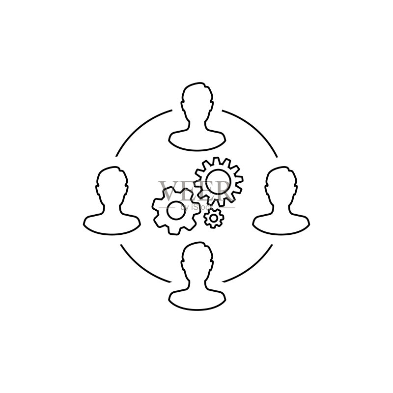 商务合作线性图标矢量图图标素材