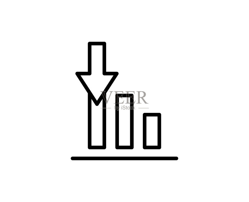 下降图表线条图标图标素材