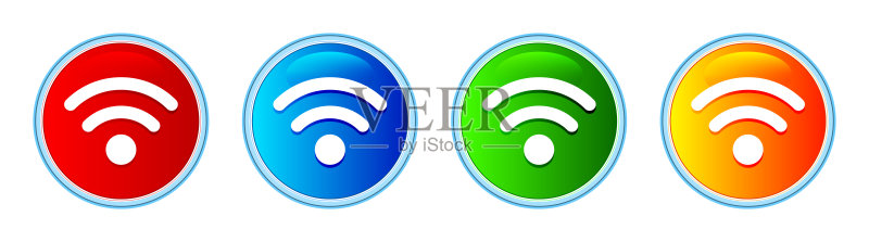 玻璃质感圆形Wifi图标插画图标素材