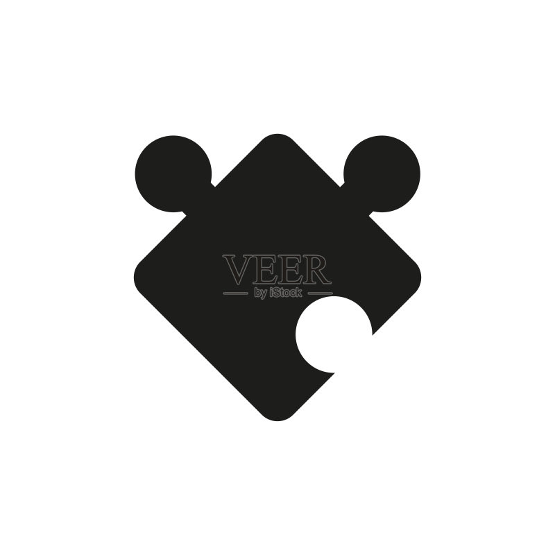 白色背景上的插件拼图图标图标素材