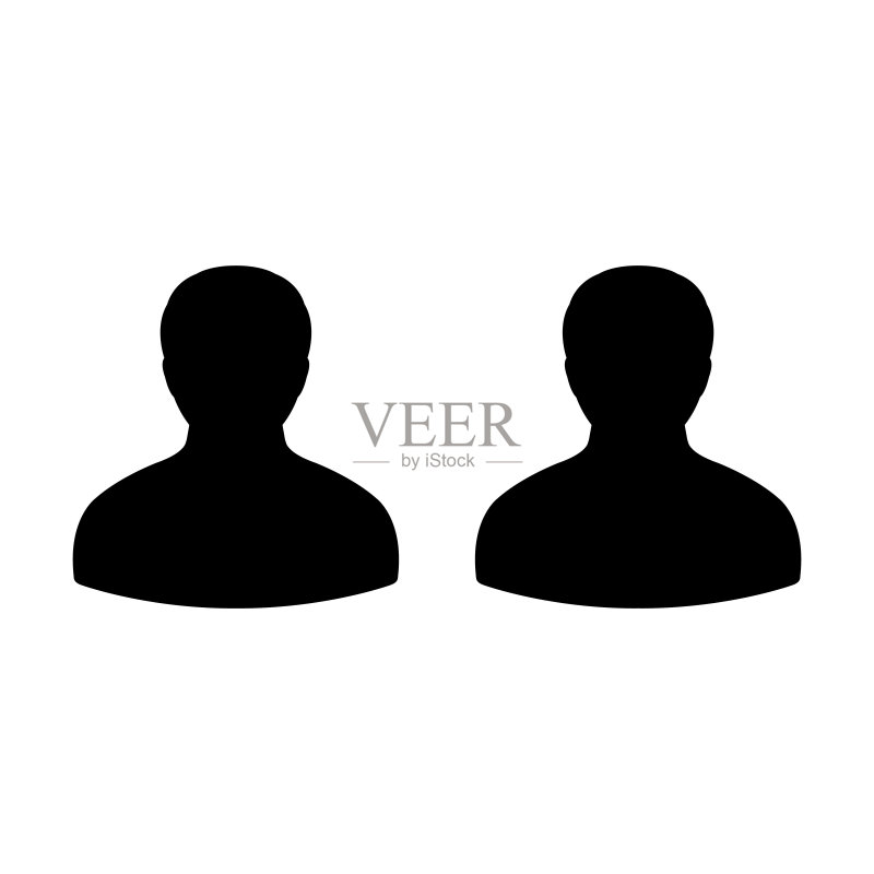 客户图标矢量男性群组,扁平彩色象形图中的业务团队管理头像符号图标素材