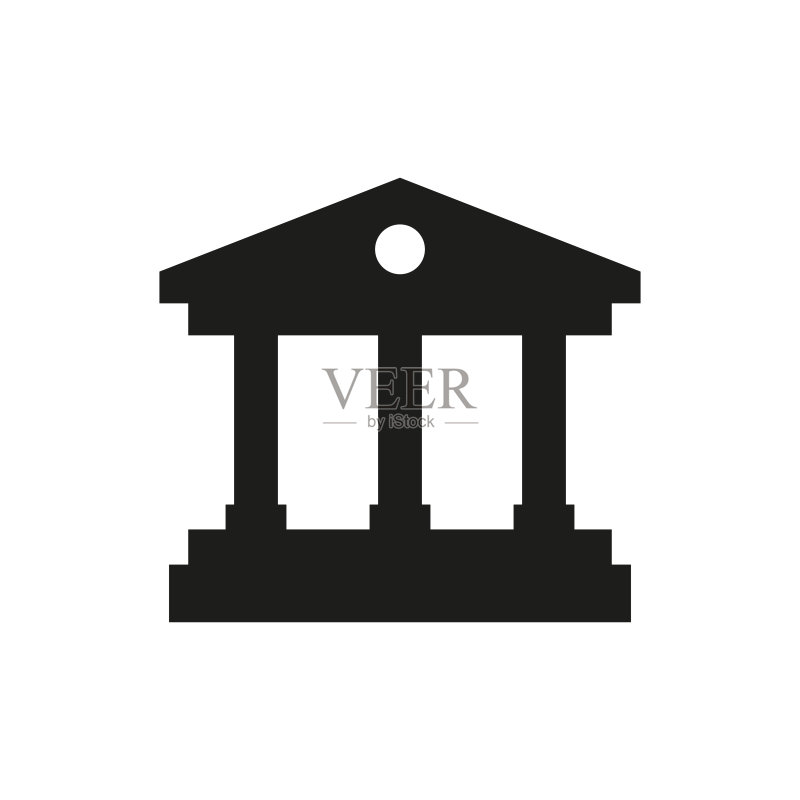 大学扁平图标,隔离在白色背景上图标素材