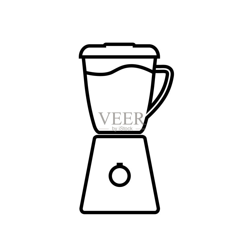 白色背景上隔离的搅拌机线条图标图标素材