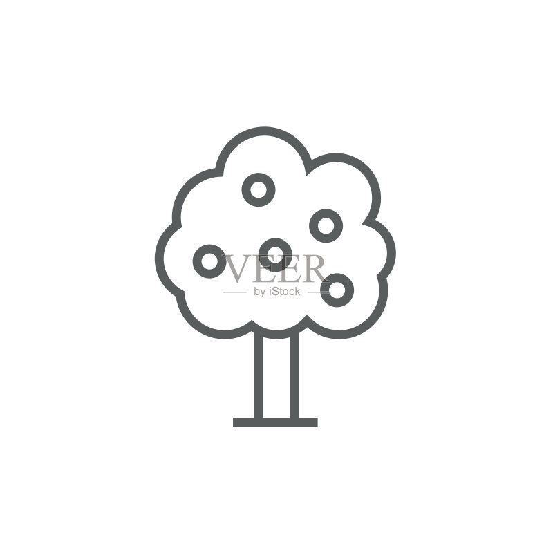 果树线条图标图标素材