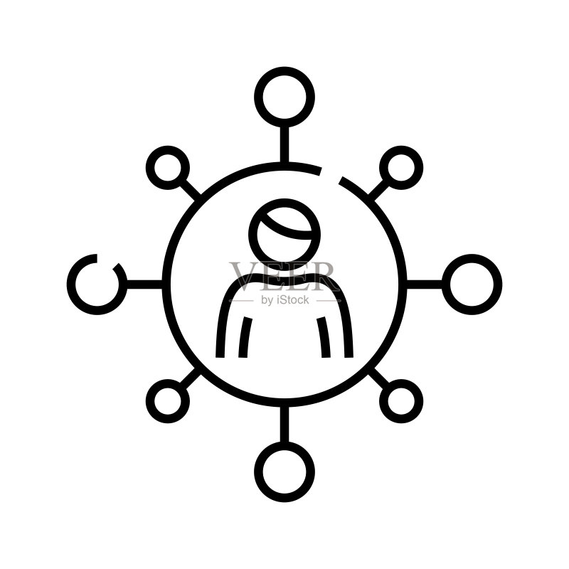 通信线路图标概念符号轮廓矢量图线性符号图标素材