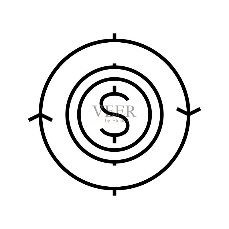 货币兑换线性图标,概念符号,轮廓矢量插图图标素材