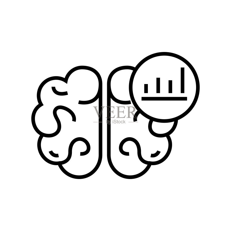 创建图表线图标、概念符号、轮廓矢量图、线性符号图标素材
