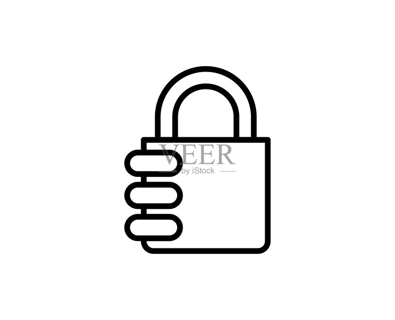 描边锁图标图标素材