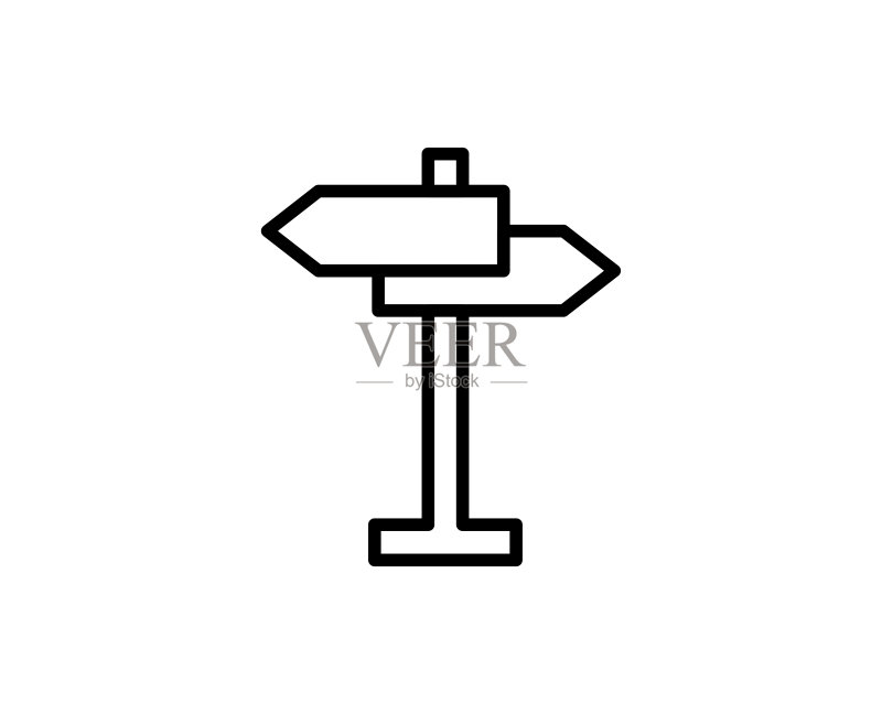 道路标志线性图标图标素材