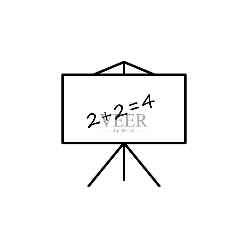 白色背景上的黑板线条图图标素材