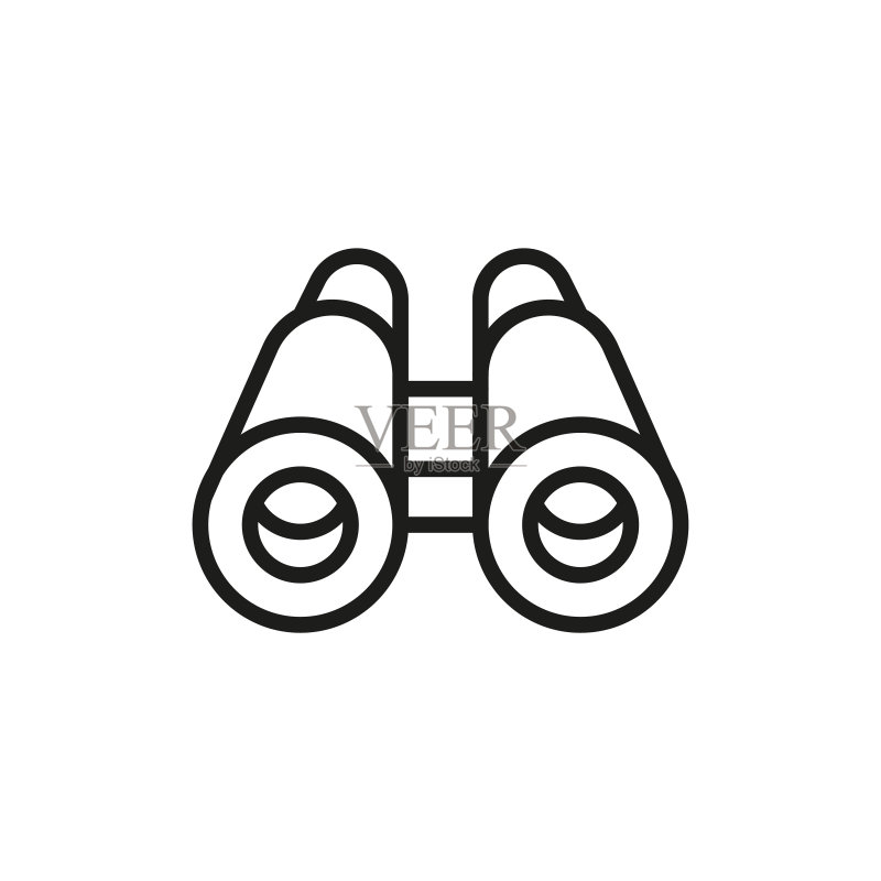 简易双筒望远镜线条图标图标素材