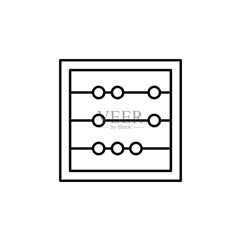 算盘数学线条插画图标图标素材