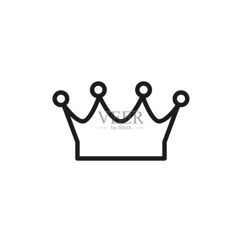 简约皇冠线条图标图标素材
