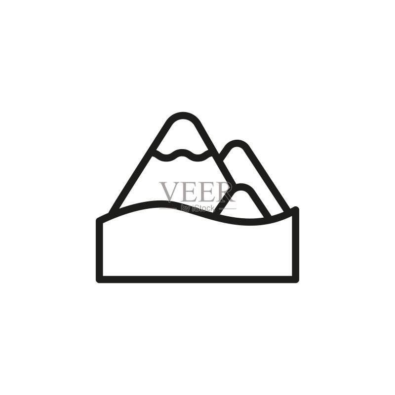 简约山脉线条图标图标素材