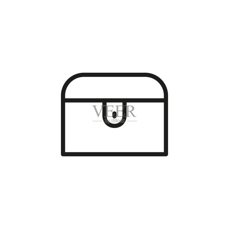 简约宝箱线条图标图标素材