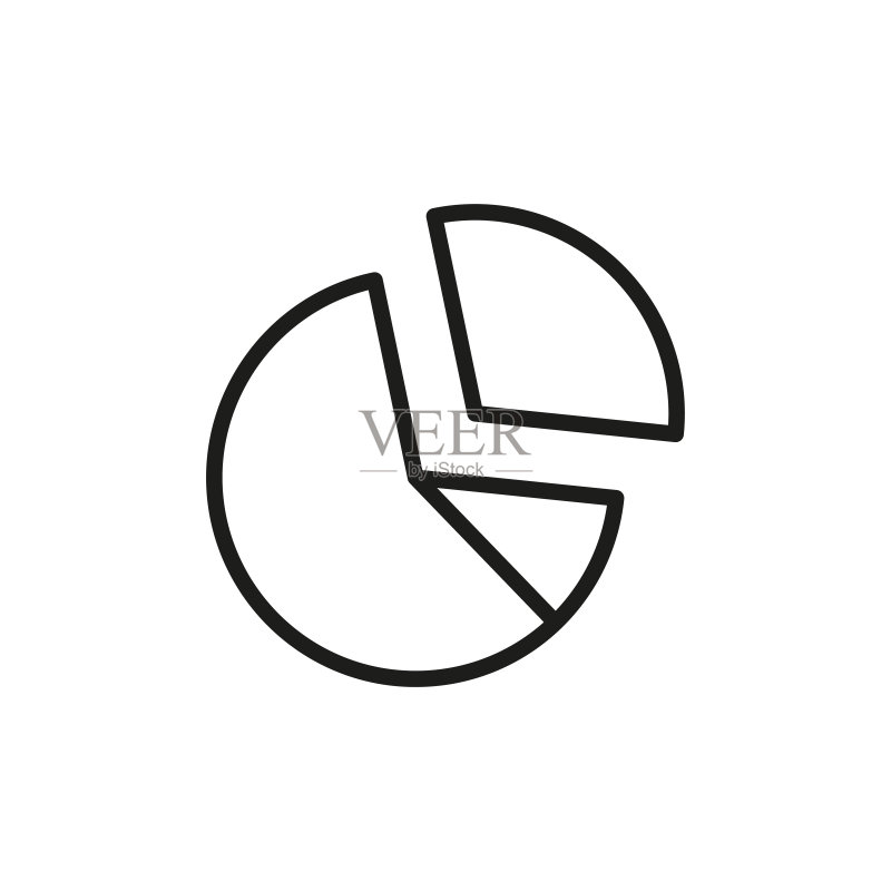 简约饼图线条图标图标素材