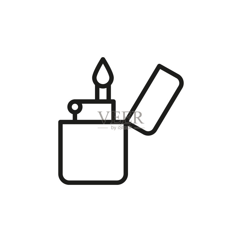 简约的打火机线条图标图标素材