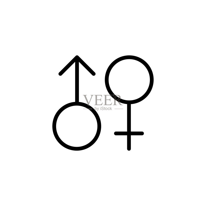 简单的性别线条图标图标素材